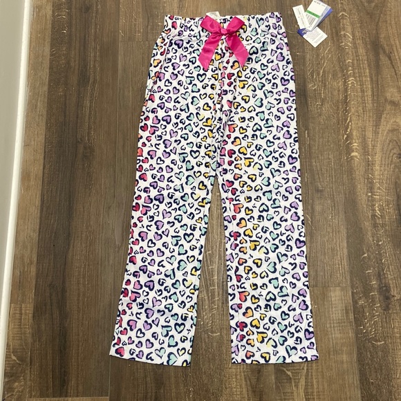 Max & Olivia Fleece Heart Print PJ Pants - Picture 1 of 6